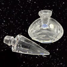 Czech Crystal Clear Glass Perfume Bottle Clear Bohemian Glass Hand Cut 6.5”T picture
