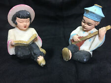 Vintage 1950s Salt Stone Figurine Set of 2 Boy & Girl Figurines 3