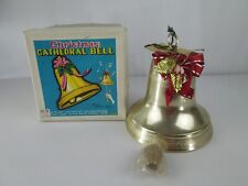 VTG 1960's Christmas Cathedral Bell Musical Decoration Jingle Bells in Box picture