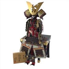 Japanese Wooden Boxed Samurai Miniature Armor Yoroi Set Vtg Boys' Festival ID557 picture