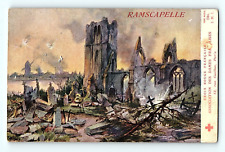 Ramscapelle WW1 French Ruins French Red Cross French Ladies Assoc. Postcard E4 picture