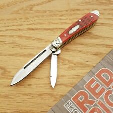 Rough Ryder Peanut Pocket Knife Stainless Steel Blade Red Pick Bone Handle picture