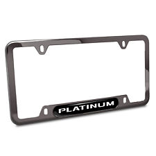 Ford Platinum Black Insert Gunmetal Chrome Stainless Steel License Plate Frame picture