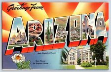 ARIZONA Vintage Large Letter Postcard Phoenix Saguaro Cactus picture