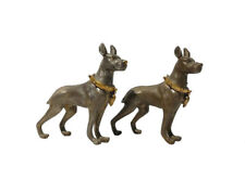 Pair Metal Mini Table Top Dogs Figure ss677 picture