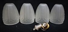 Set of 4 Art Deco France Molded Frosted Glass Shades picture