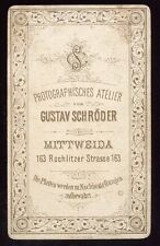 1880s  CDV by  Gustav Schröder Photographer - Mittweida Germany picture