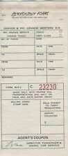 Vintage Mid 20th Century Denver & Rio Grande Western RR Charge Ticket C23230 picture