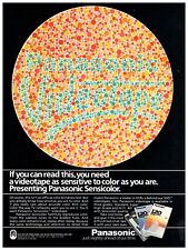1985 Panasonic Sensicolor VHS VideoTape Vintage Print Ad Ishihara Color Test picture