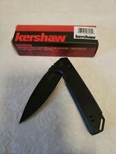 Kershaw Black Iridium Folding Pocket Knife, Sleek 3.4 inch D2 Steel Blade, picture
