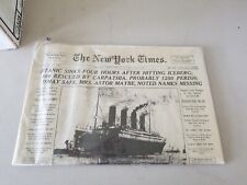TITANIC SINKS: New York Times April 16, 1912 Reproduction    ALL 24 PAGES picture