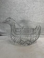 VTG Brass/Metal Figural Duck Basket Shaped Rustic Primitive Farm Decor picture