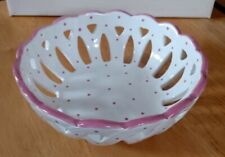 Gmundner Keramik Austrian Pink Dot Open Weave Bowl picture