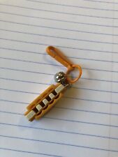 Vintage 1980s Plastic Bell Charm Orange Harmonica For 80s Necklace picture