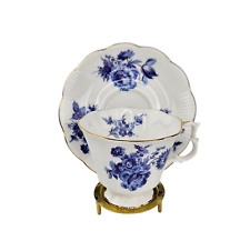 Vintage Royal Albert Cup & Saucer Set  Flowers Blue White Gold Trim Bone China picture