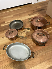 8 Piece Vintage Tagus Copper & Brass cookware set Made In Portugal picture