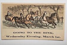 1882 Worcester Skating Rink Trade Card March 1st 1882 RARE picture