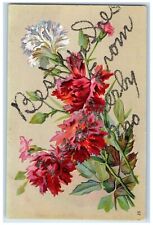 c1910 Best Wishes From Weatherly Missouri MO Flowers Embossed Glitter Postcard picture