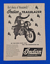 1959 INDIAN TRAILBLAZER MOTORCYCLE ORIGINAL PRINT AD  (LOT B/W) picture