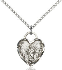 Small 925 Sterling Silver Our Lady Guadalupe Virgin Mary Medal Necklace Pendant picture