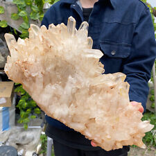 20.6lb Large Natural Clear White Quartz Crystal Cluster Rough Healing Specimen picture