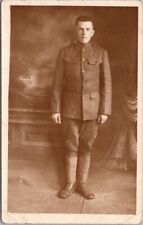 c1910s CHATTANOOGA, Tenn. Studio Photo RPPC Postcard Young Soldier in Uniform picture