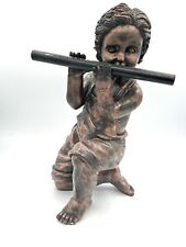 Vintage Boy Playing Flute Water Fountain ,14” picture