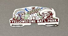 VINTAGE 12” PAHASKA TEPEE YELLOWSTONE NATIONAL PORCELAIN SIGN CAR GAS AUTO OIL picture