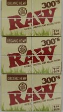 3X RAW ROLLING PAPER 300s 1 1/4 SIZE 900 SHEETS TOTAL (300 PER PACK) ORGANIC picture
