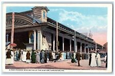 c1930's Lancaster PA, A Few Friends Met Me At The Train Station Depot Postcard picture