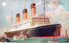 1920s-30s White Star Line MAJESTIC Unused Portrait Postcard by Montague Black picture