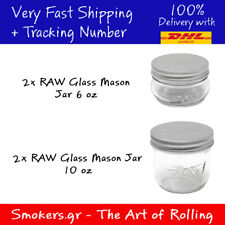 4x RAW OFFICIAL / ORIGINAL Glass Mason Jar picture