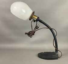 Vintage Cast Iron Ashtray Base Goose Neck Desk Lamp Tobacciana Art Deco picture