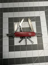 Victorinox Super Tinker Swiss Army Pocket Knife 91MM Red Blade Stained 6626 picture