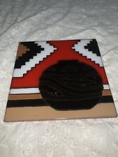 Vtg. Southwestern Trivet Made In Italy Red,black,white & Brown 6”x6” picture