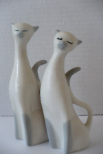 Set/2 Porcelain Ceramic Siamese Cat Figurines picture