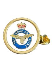 RAF Insignia Crest Gold Plated Domed Lapel Pin Badge in Bag picture