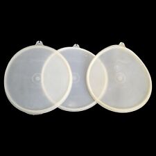Lot 3 Vtg Tupperware Original Replacement Lid Seal Round 229 Sheer Clear Y-Tab picture