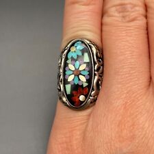 Vintage Southwestern Carolyn Pollack Anglo Flower Sterling Silver Ring Size 4.25 picture