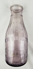XRARE Antique New Brunswick NJ Hygienic Jersey Milk Bottle SCA Purple Quart TREQ picture