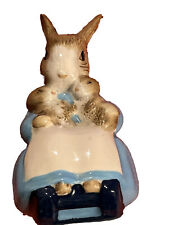 BUNNYKINS Spring Time Figurine Bunny Babies Blue Dress Chair 1989 Royal Albert picture