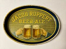 Vintage 1930's Oval Jacob Ruppert Beer Ale Tin Metal Tray Original picture