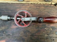 VINTAGE MILLERS FALLS DRILL WITH WOODEN HANDLE, SHARP CONDITION.  picture