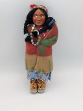 Vintage 40s Native American Skookum Bully Doll w/ Papoose 10.5