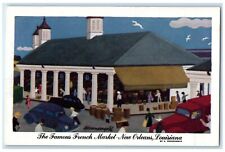 New Orleans Louisiana LA Postcard The Famous French Market Cars Scene Vintage picture