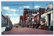 c1940's Broad Street Looking West Classic Cars Hazleton Pennsylvania PA Postcard picture