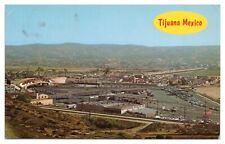 Vintage Tijuana Mexico Postcard c1966 Aerial View of International Border picture