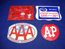 LOT OF 4 VINTAGE ADVERTISING NEEDLE CASES W NEEDLES - ESSO, KROGER, AAA, A & P picture