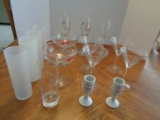  Lot Of 16 Mixed   Bar Glasses Champagne,Liqueur,High Ball,Martini,Margarita,Gin picture
