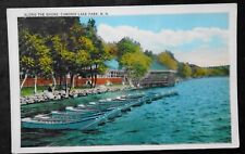 Salem, NH, Canobie Lake Park, Along the Shore, line of boats, circa 1920 picture